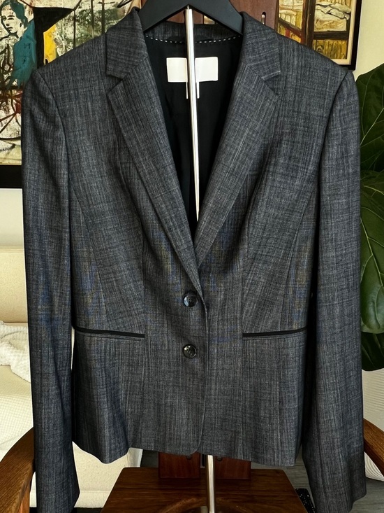 Boss Jackets & Blazers - Boss Charcoal Gray Notch Lapel Two-Button Blazer